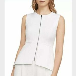 BGBGMaxazria White Zipper Top, XS